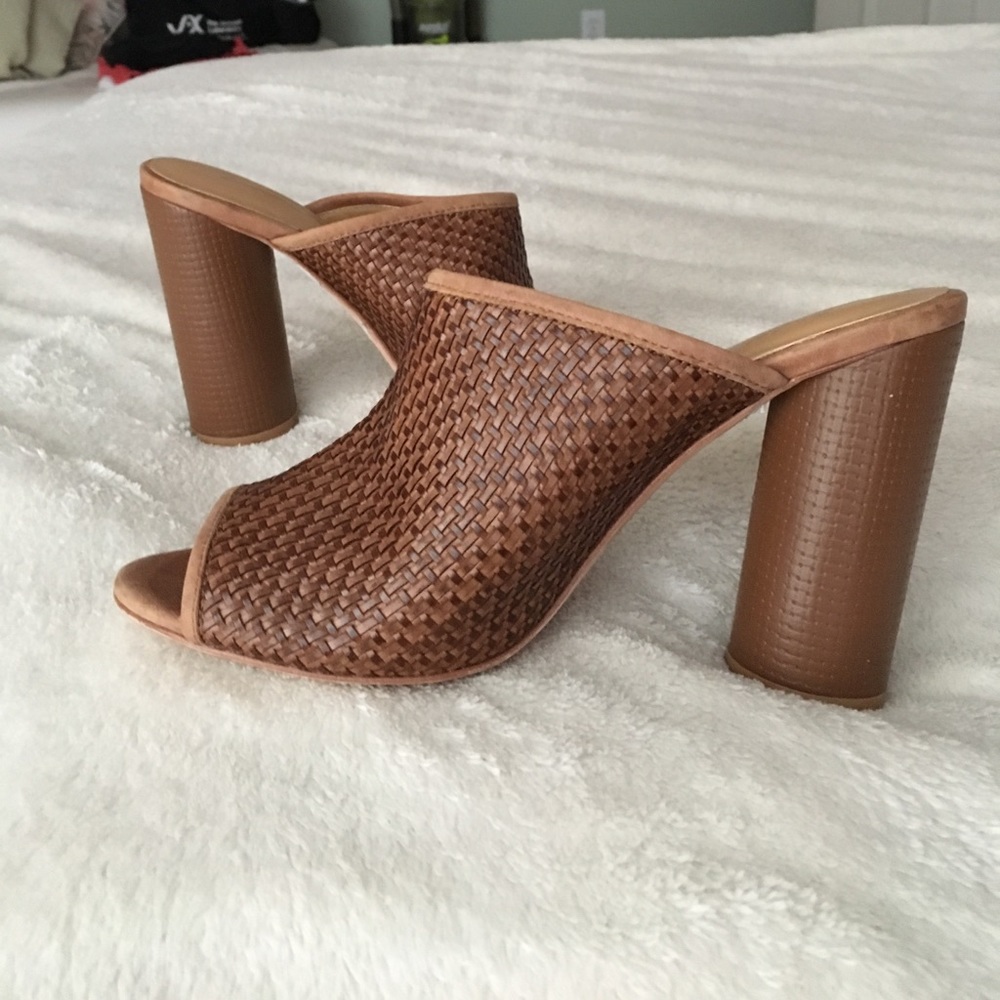 Anthropologie Miss Albright Block heel mules